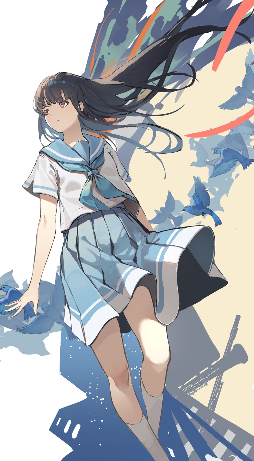 hibike!_euphonium, liz_to_aoi_tori, seifuku, skirt_lift, ye_zi_you_bei_jiao_ju_ge, yoroizuka_mizore