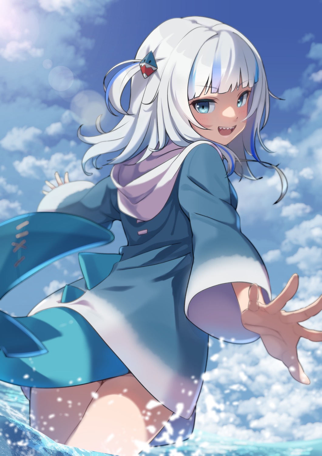 ass, gawr_gura, hololive, hololive_english, miu_(angelo_whitechoc), tail, wet