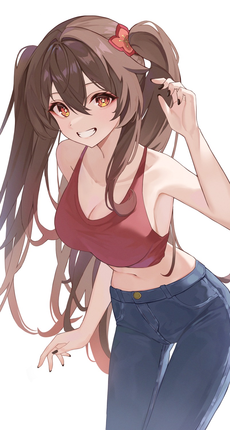 cleavage, genshin_impact, hu_tao, okey
