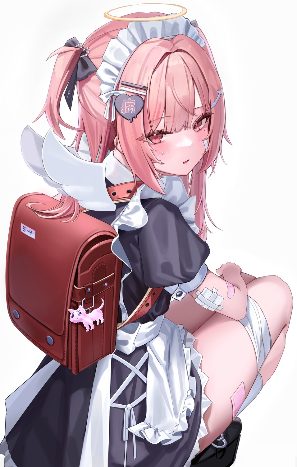 angel, bandages, bandaid, maid, riko_(rik0ring), tsukiyomi_ai, wings