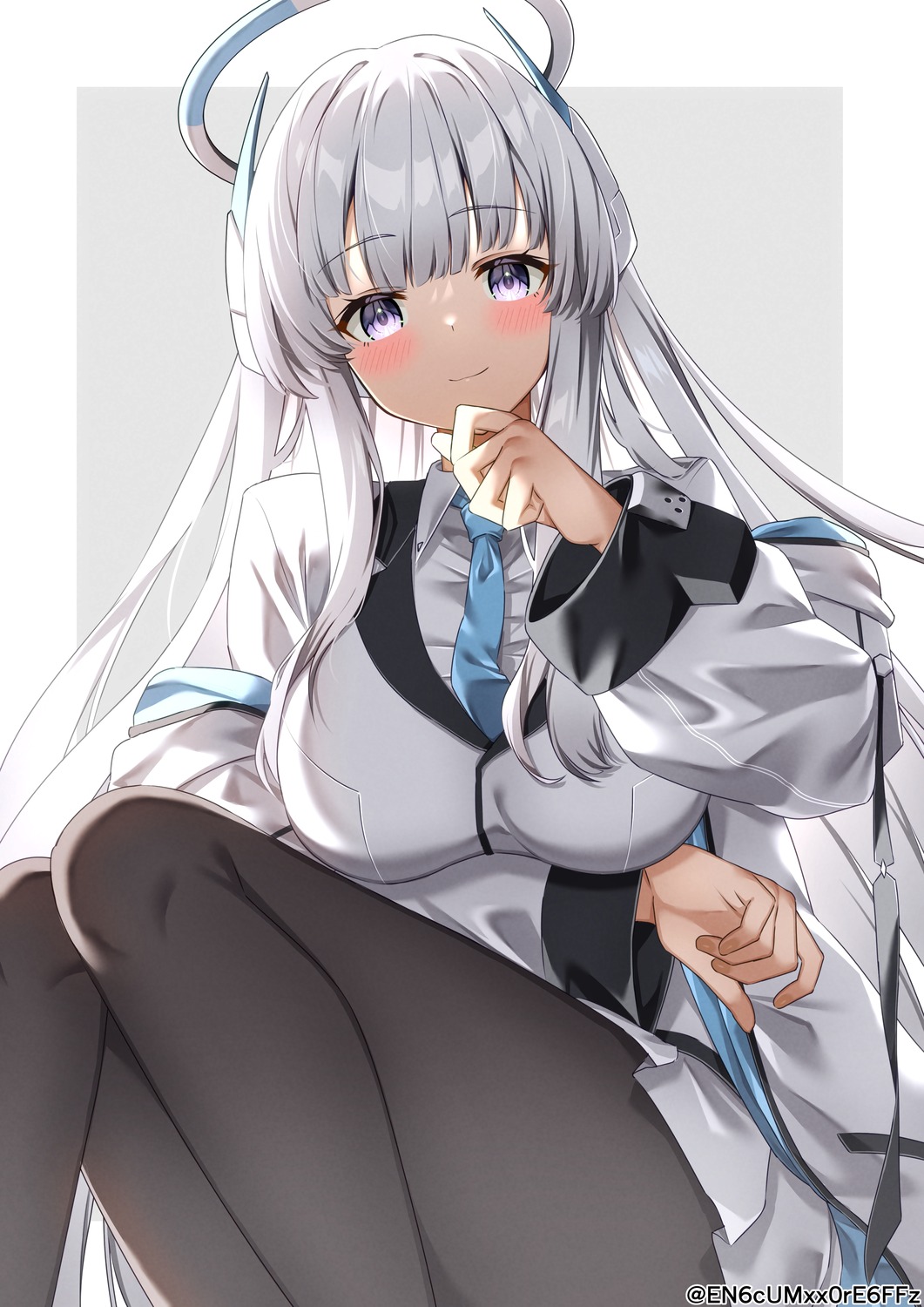 blue_archive, halo, pantyhose, seifuku, ushio_noa, yamano_rokamizu