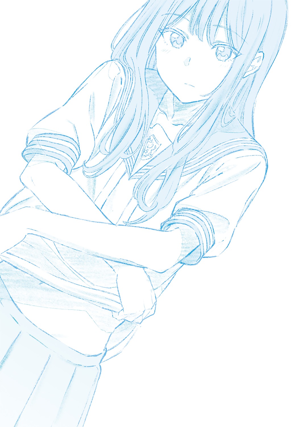 hanaoka_makoto, monochrome, seifuku, senpai_wa_otokonoko, sketch, trap, undressing