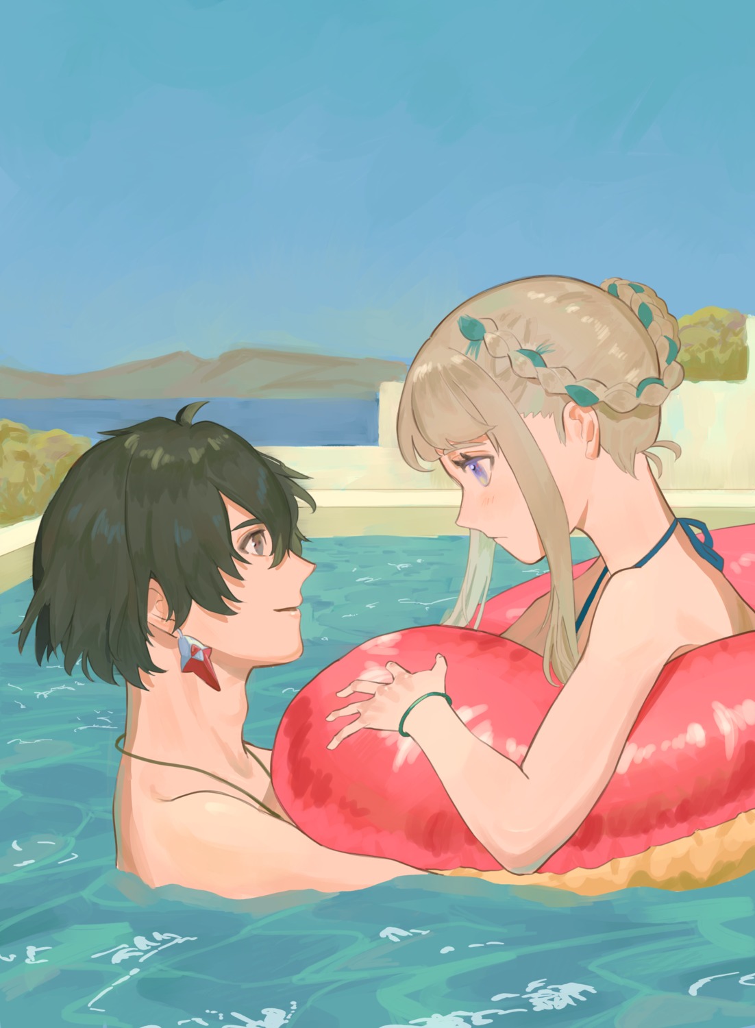 ashita_izumi, constantine_xi_(fate/grand_order), fate/grand_order, pope_johanna, wet