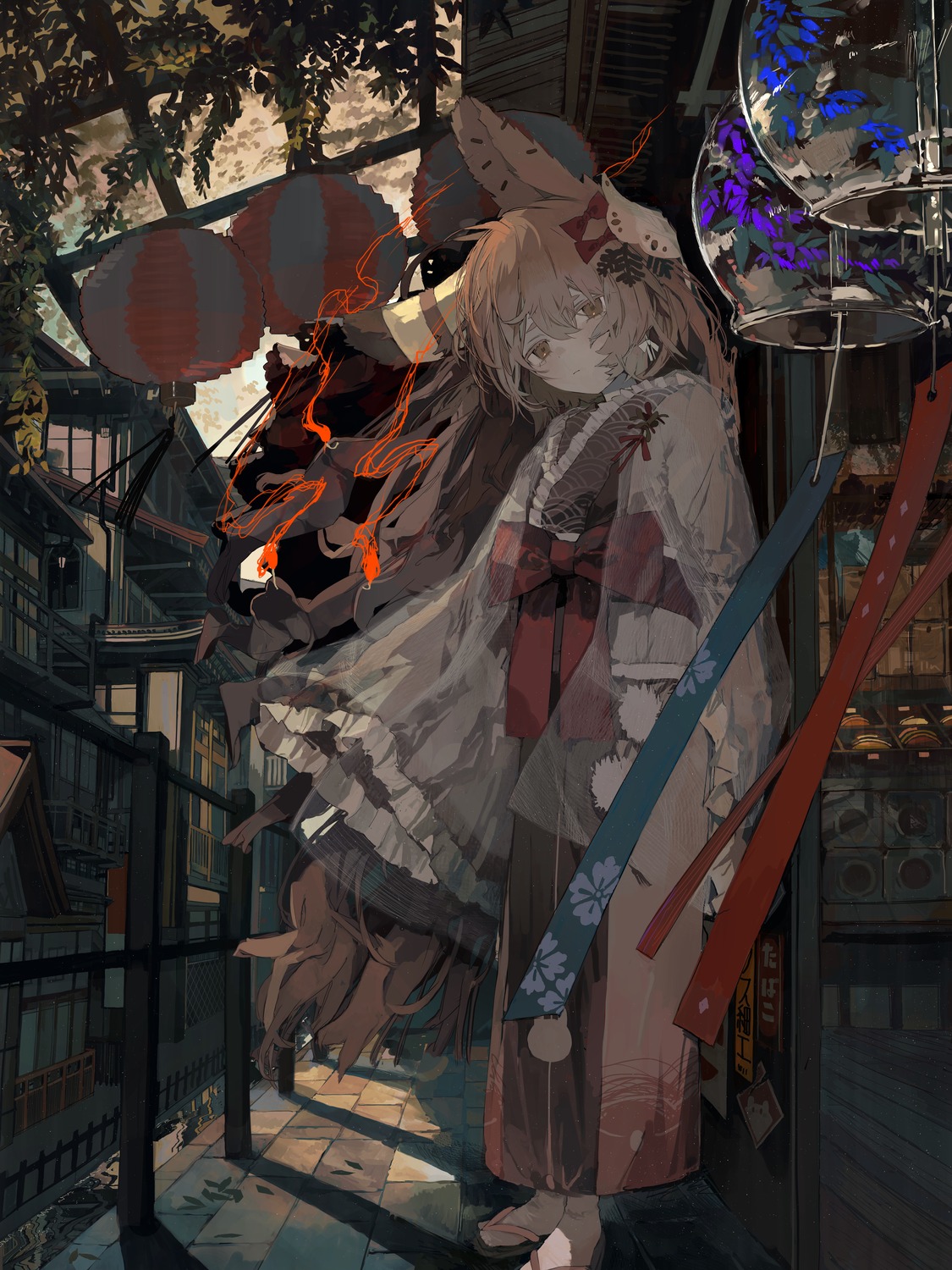 animal_ears, kimono, tekito_midori