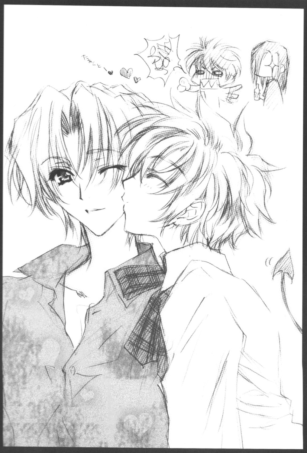 carnelian, katsuragi_takuto, male, messiah, monochrome