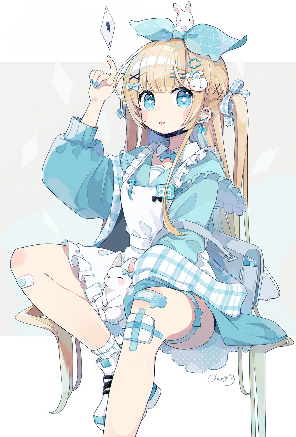 alice, alice_in_wonderland, bandages, bandaid, chon, garter