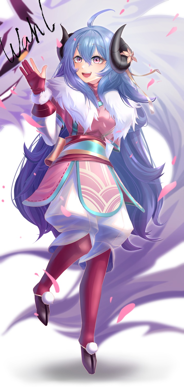 asian_clothes, horns, kindred, kurobi_(netisz), league_of_legends
