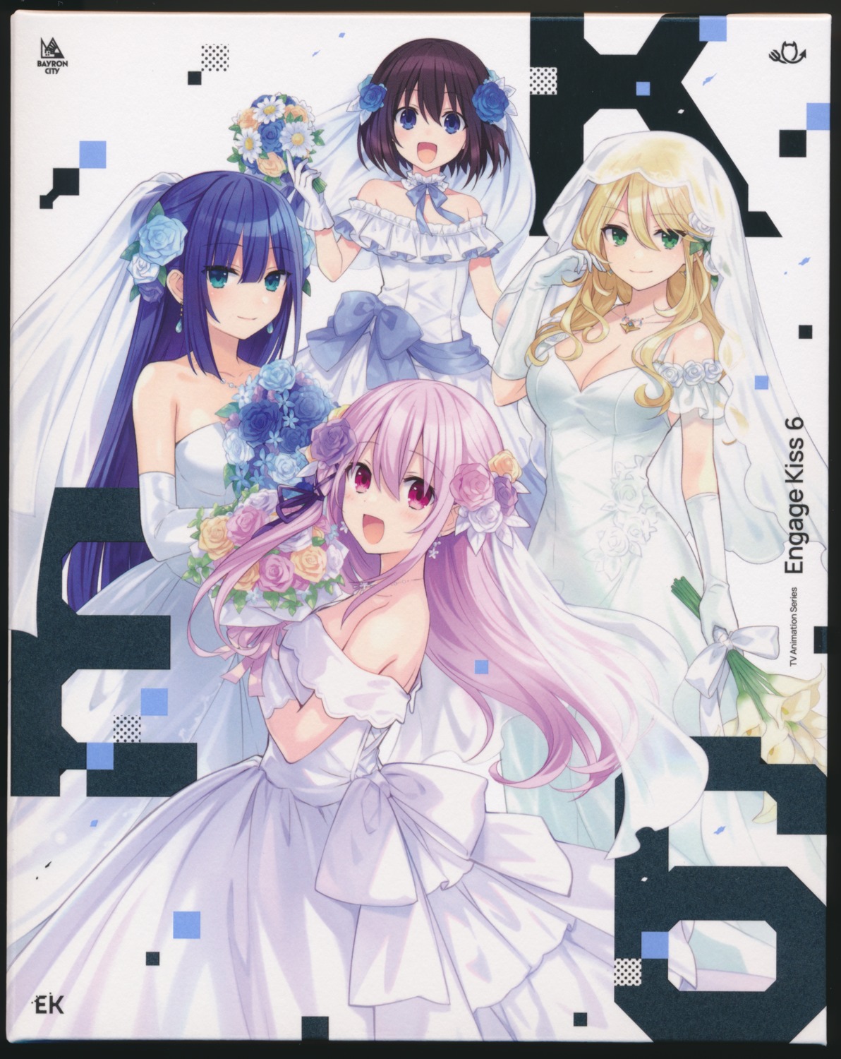 dress, engage_kiss, kisara_(engage_kiss), no_bra, ogata_kanna, raw_scan, sharon_holygrail, tsunako, wedding_dress, yuugiri_ayano