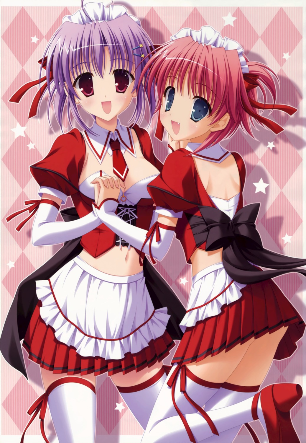 cleavage, hasegawa_misa, kamine_ayaka, naruse_mamoru, pia_carrot, pia_carrot_4, thighhighs, waitress