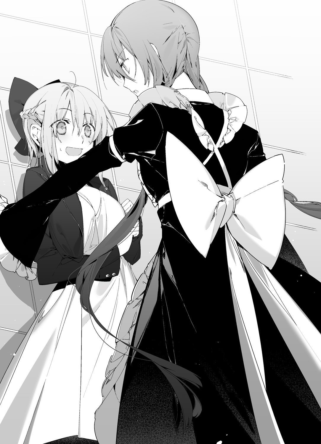 kimi_to_boku_no_saigo_no_senjou_arui_wa_sekai_ga_hajimaru_seisen, maid, mismis_klass, monochrome, nekonabe_ao, rin_vispose, yuri