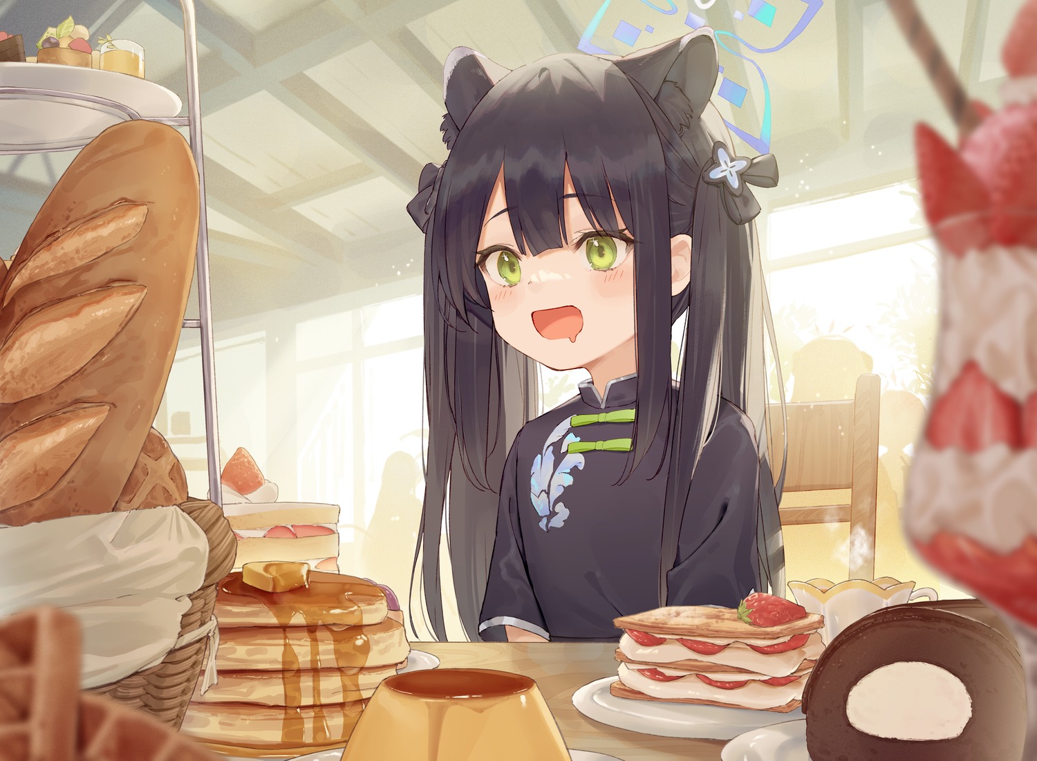 animal_ears, arl, blue_archive, chinadress, halo, sunohara_shun
