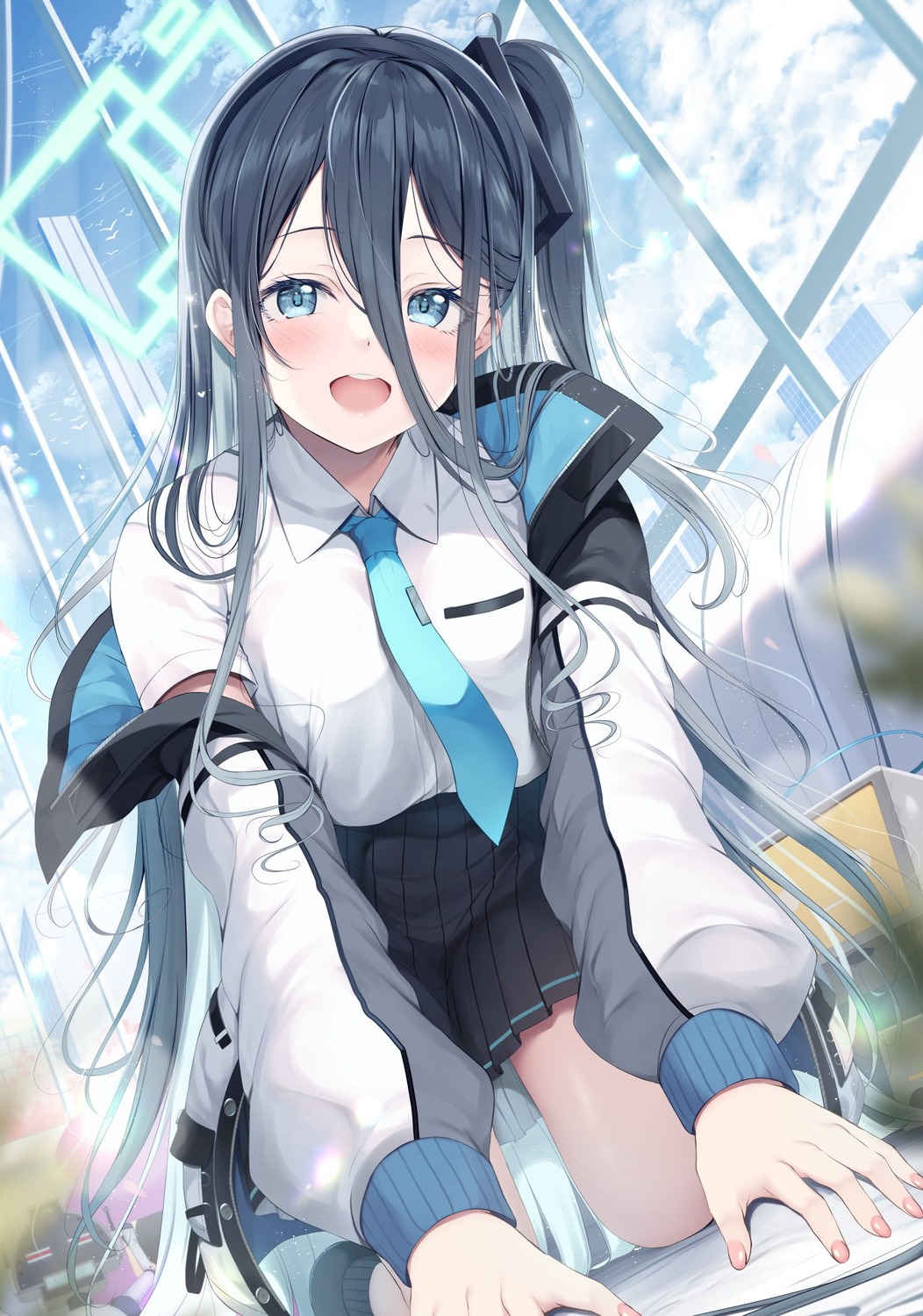 blue_archive, halo, seifuku, tendou_aris, tomoo
