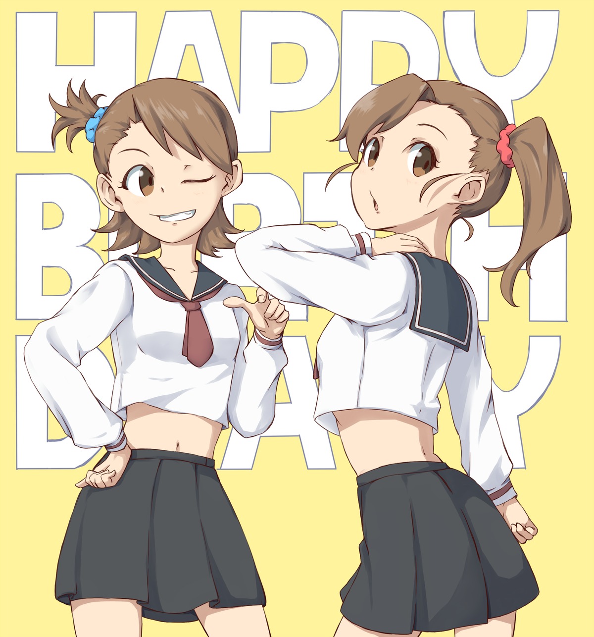 ass, futami_ami, futami_mami, raichi, seifuku, the_idolm@ster