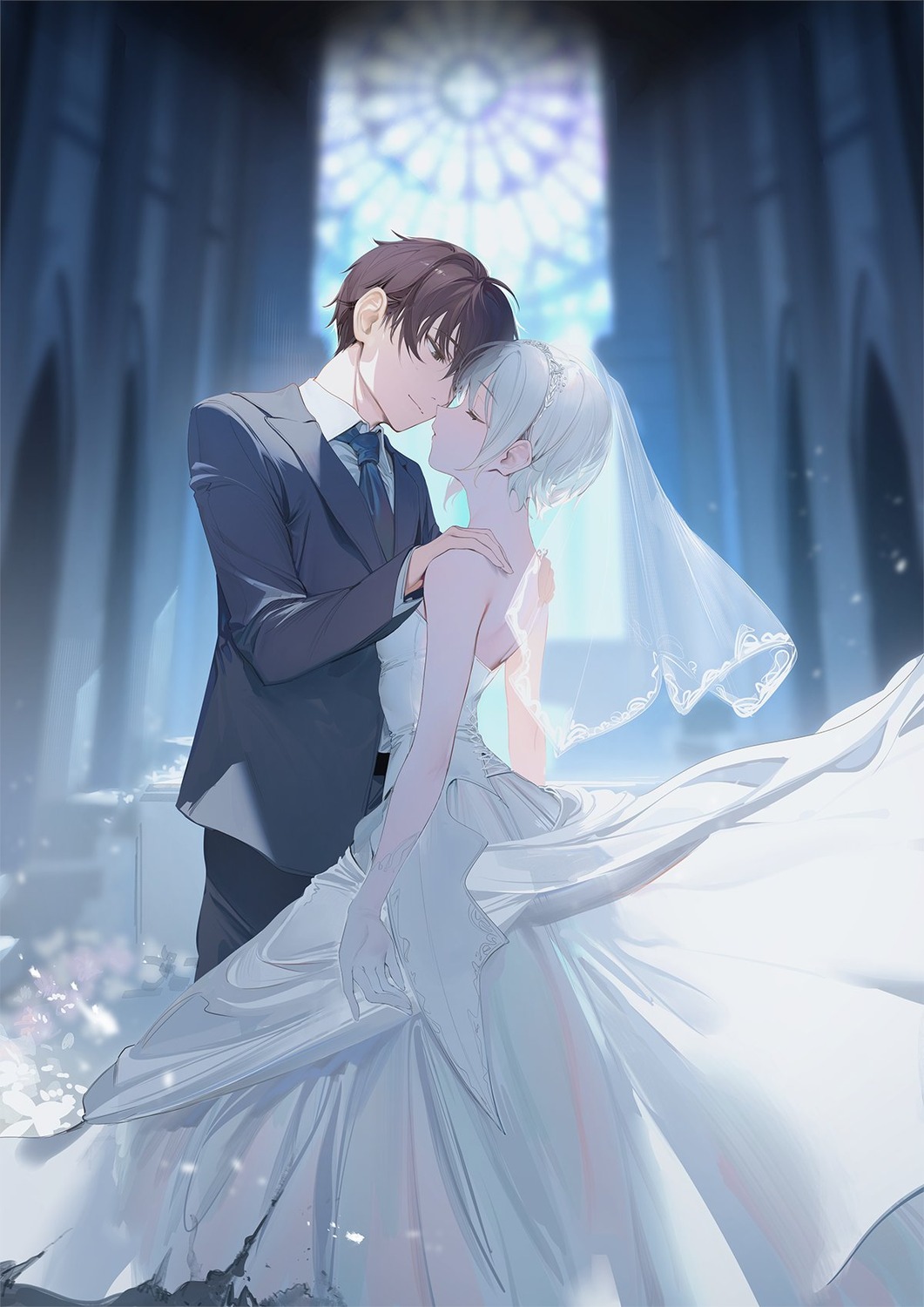 business_suit, dress, kimizuka_kimihiko, no_bra, siesta_(tanmoshi), tantei_wa_mou_shindeiru., umibouzu, wedding_dress