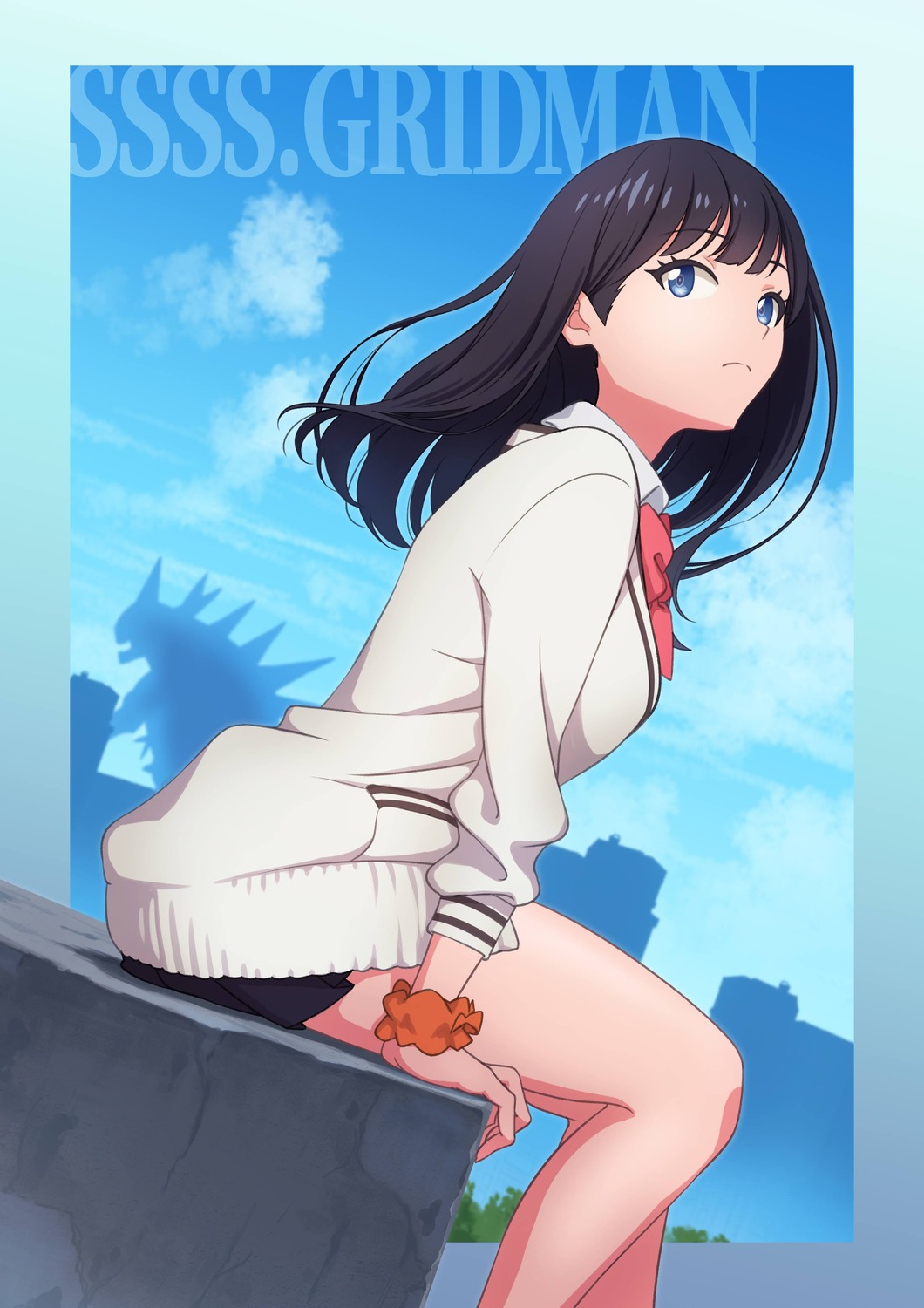 girugiru_(tektonics6588), gridman_universe, seifuku, ssss.gridman, sweater, takarada_rikka