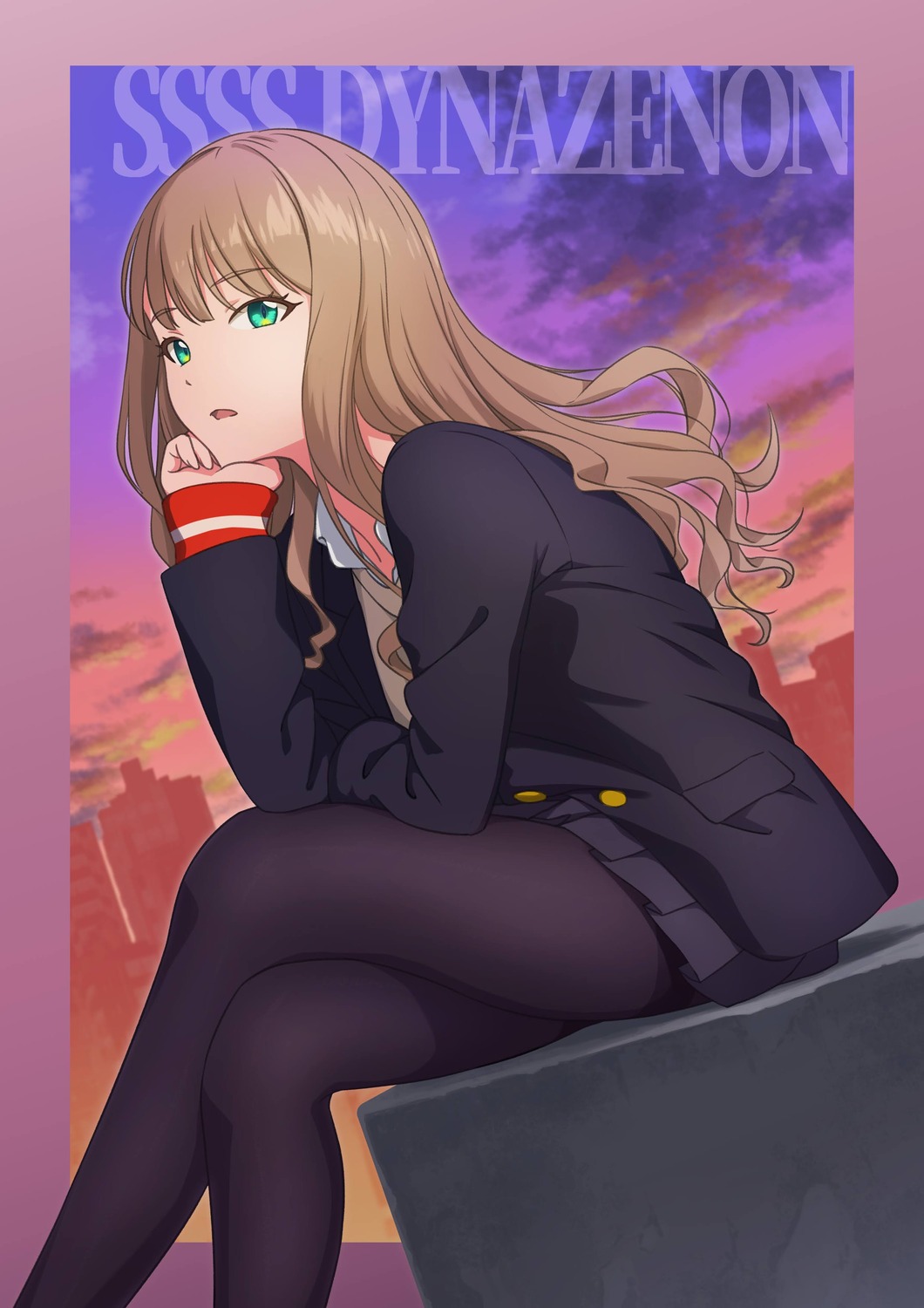 girugiru_(tektonics6588), gridman_universe, minami_yume, pantyhose, seifuku, ssss.dynazenon, ssss.gridman, sweater