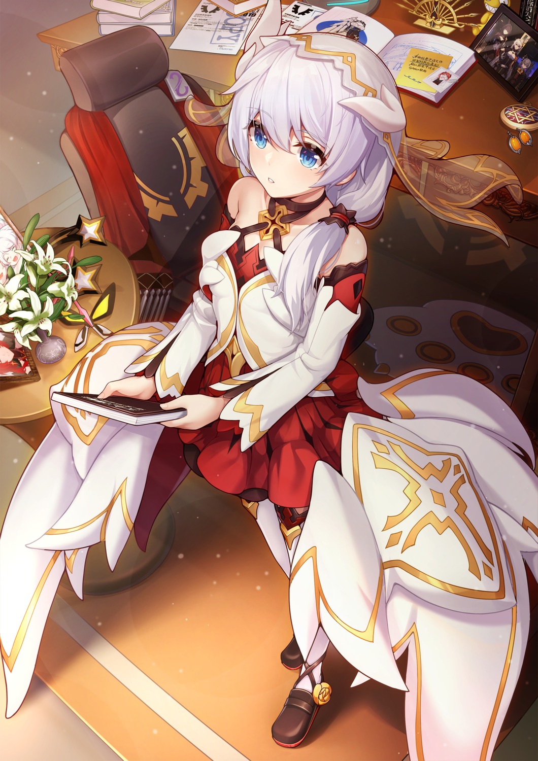 armor, benghuai_xueyuan, honkai_impact, horns, theresa_apocalypse, thighhighs, yiduan_zhu