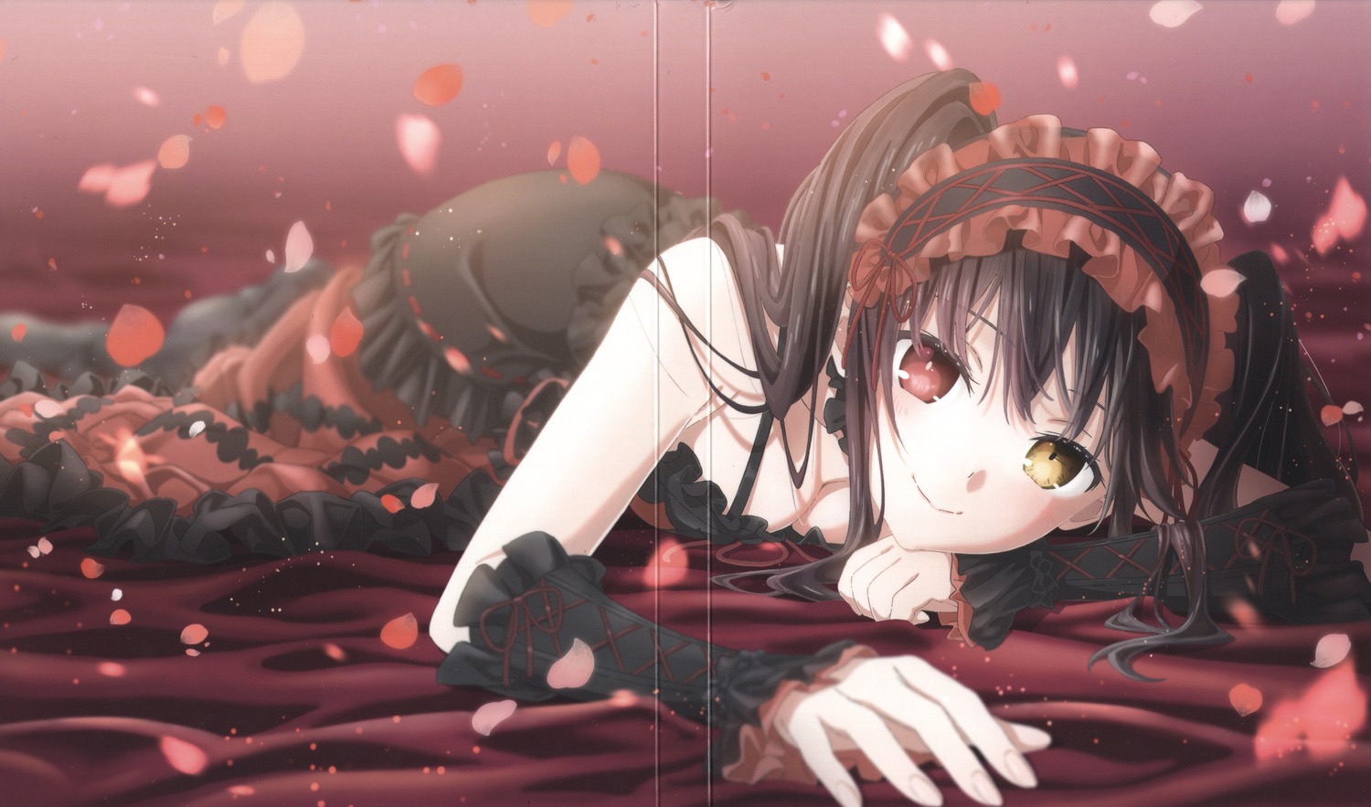 crease, date_a_live, fixme, gothic_lolita, heterochromia, lolita_fashion, nakamura_naoto, raw_scan
