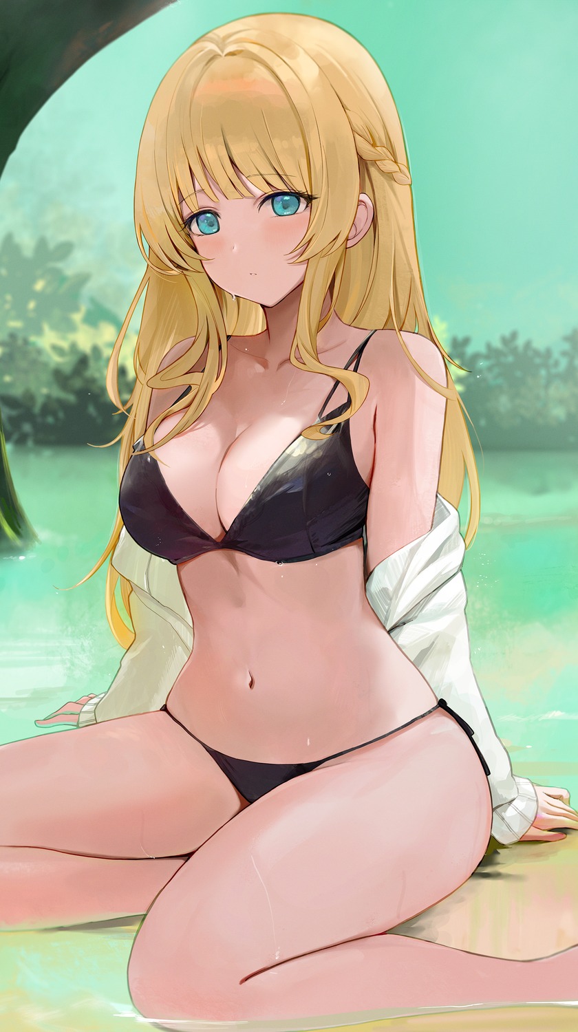 bikini, open_shirt, swimsuits, tomura2maru, wet