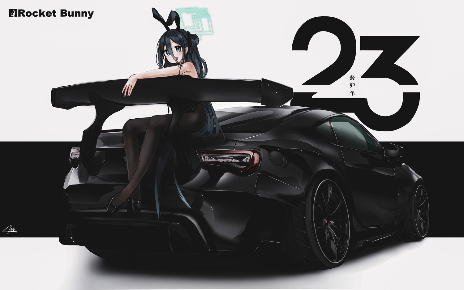 animal_ears, blue_archive, bunny_ears, bunny_girl, halo, nougat_(73r1r1), pantyhose, tendou_aris