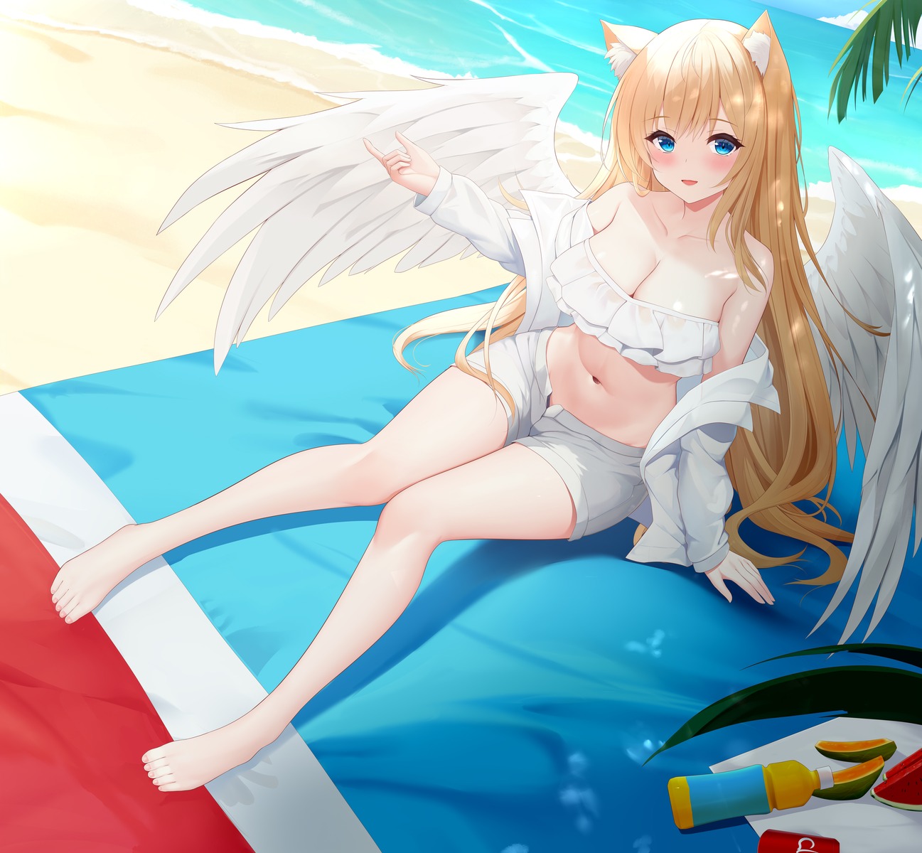 animal_ears, nekomimi, shenqi_(toid310), wings