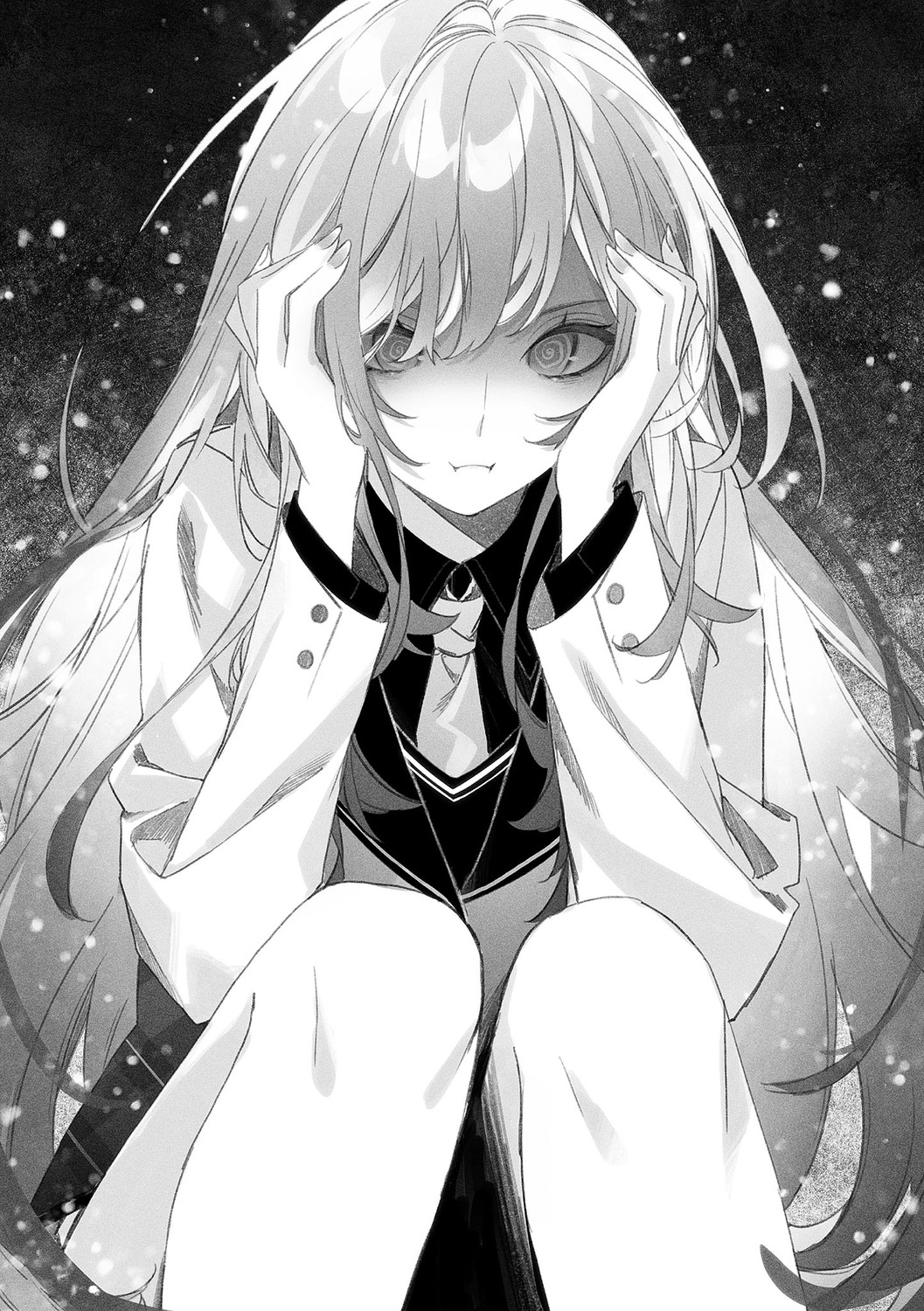 isekai_de_cheat_skill_wo_te_ni_shita_ore_wa_genjitsu_sekai_wo_mo_musou_suru, kuwashima_rein, merl_(iseleve), monochrome, seifuku, sweater
