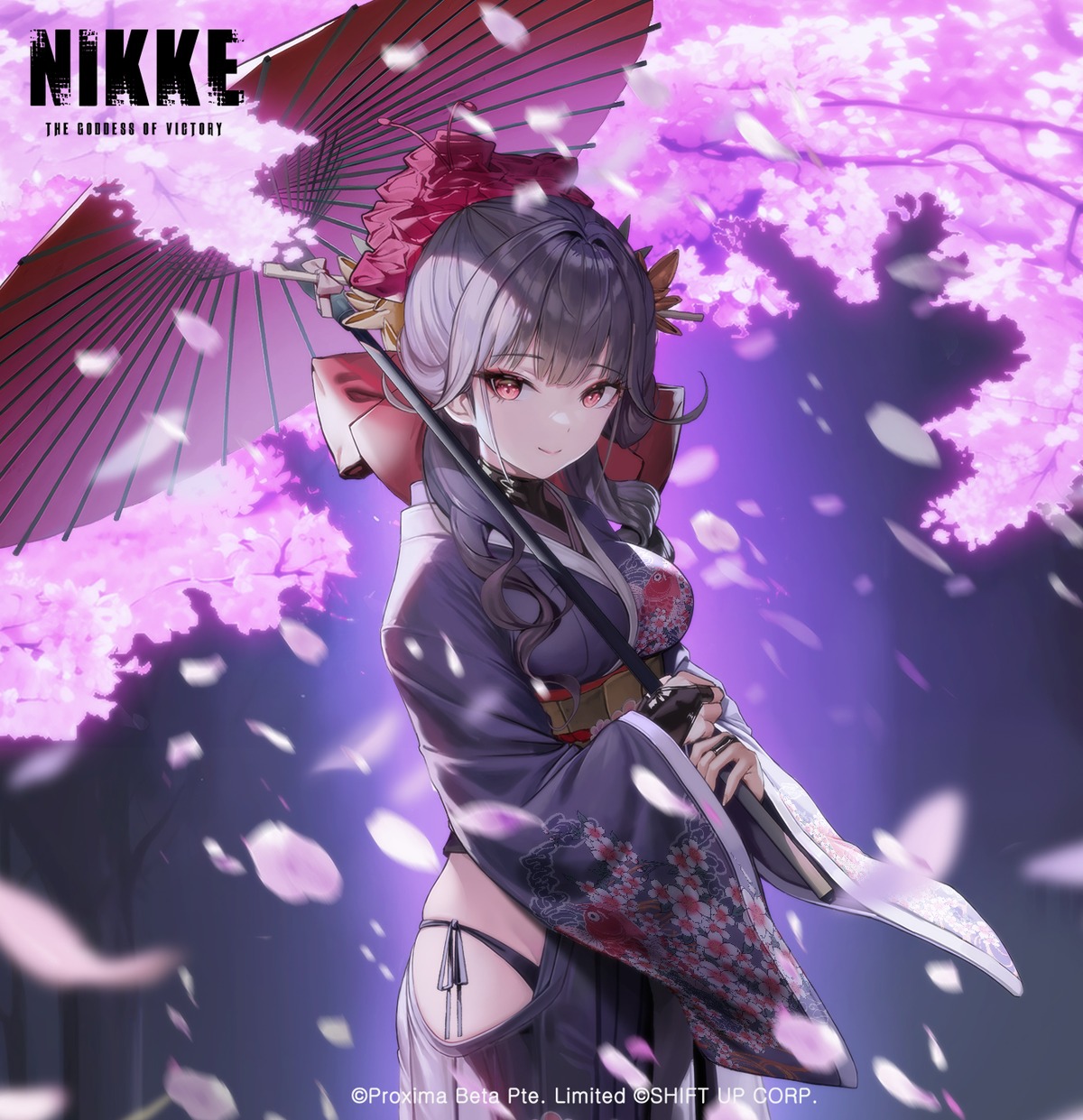 dramz, goddess_of_victory:_nikke, japanese_clothes, pantsu, sakura_(nikke), string_panties, umbrella