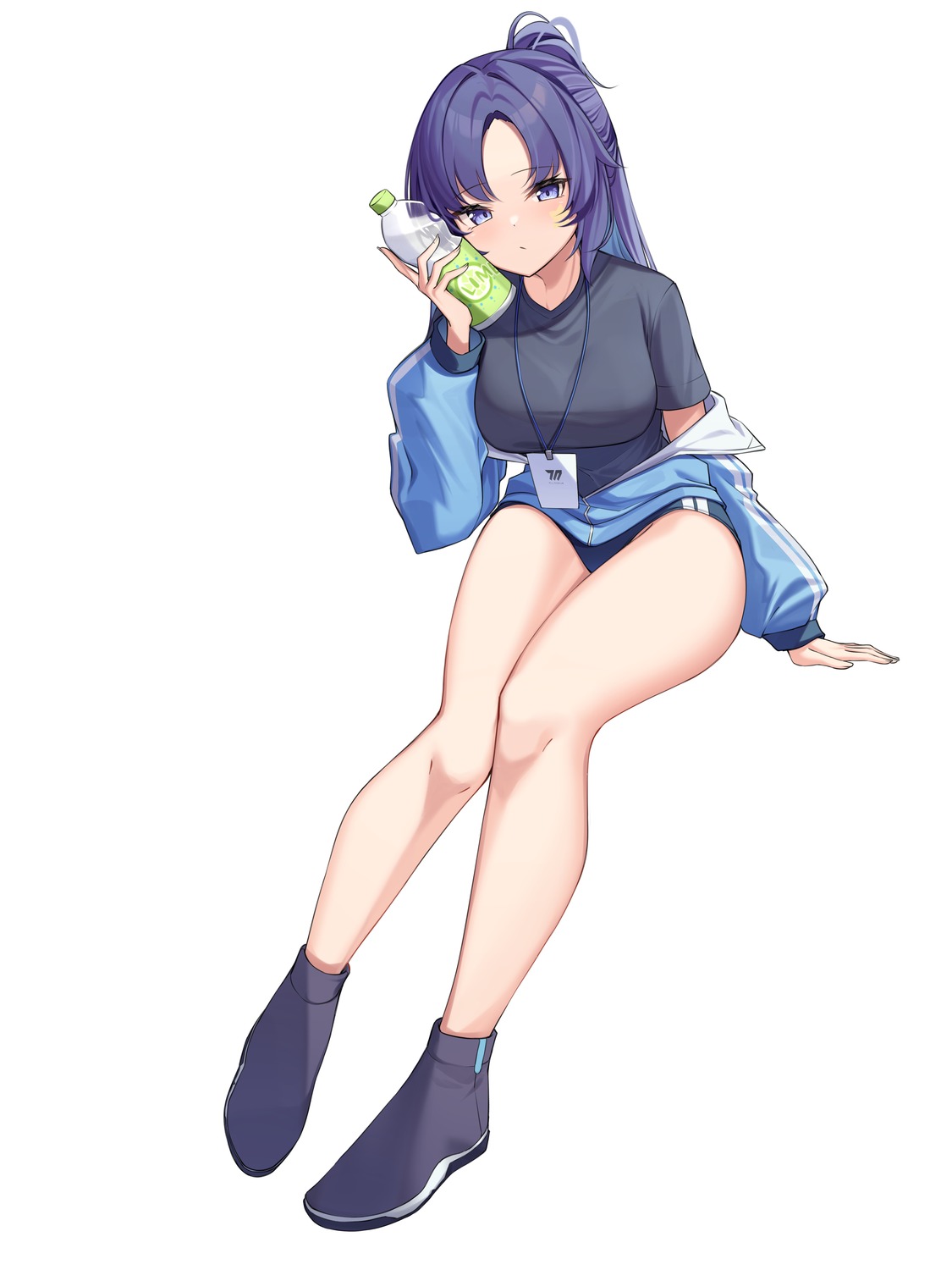 blue_archive, buruma, gym_uniform, hayase_yuuka, tattoo, ziro_(zirorong)