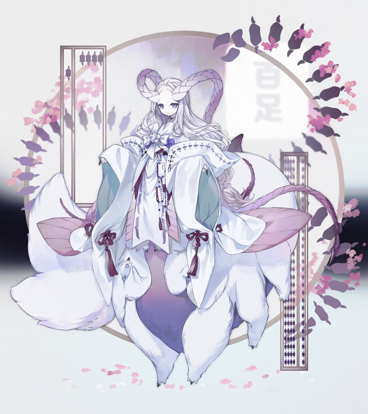 horns, hoshi_rousoku, japanese_clothes, monster_girl