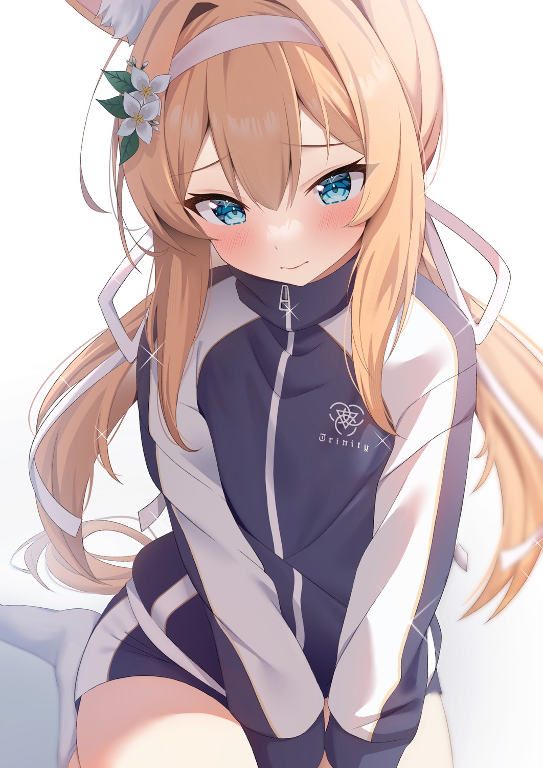animal_ears, blue_archive, gym_uniform, iochi_mari, nekomimi, rei_(ilust9999)