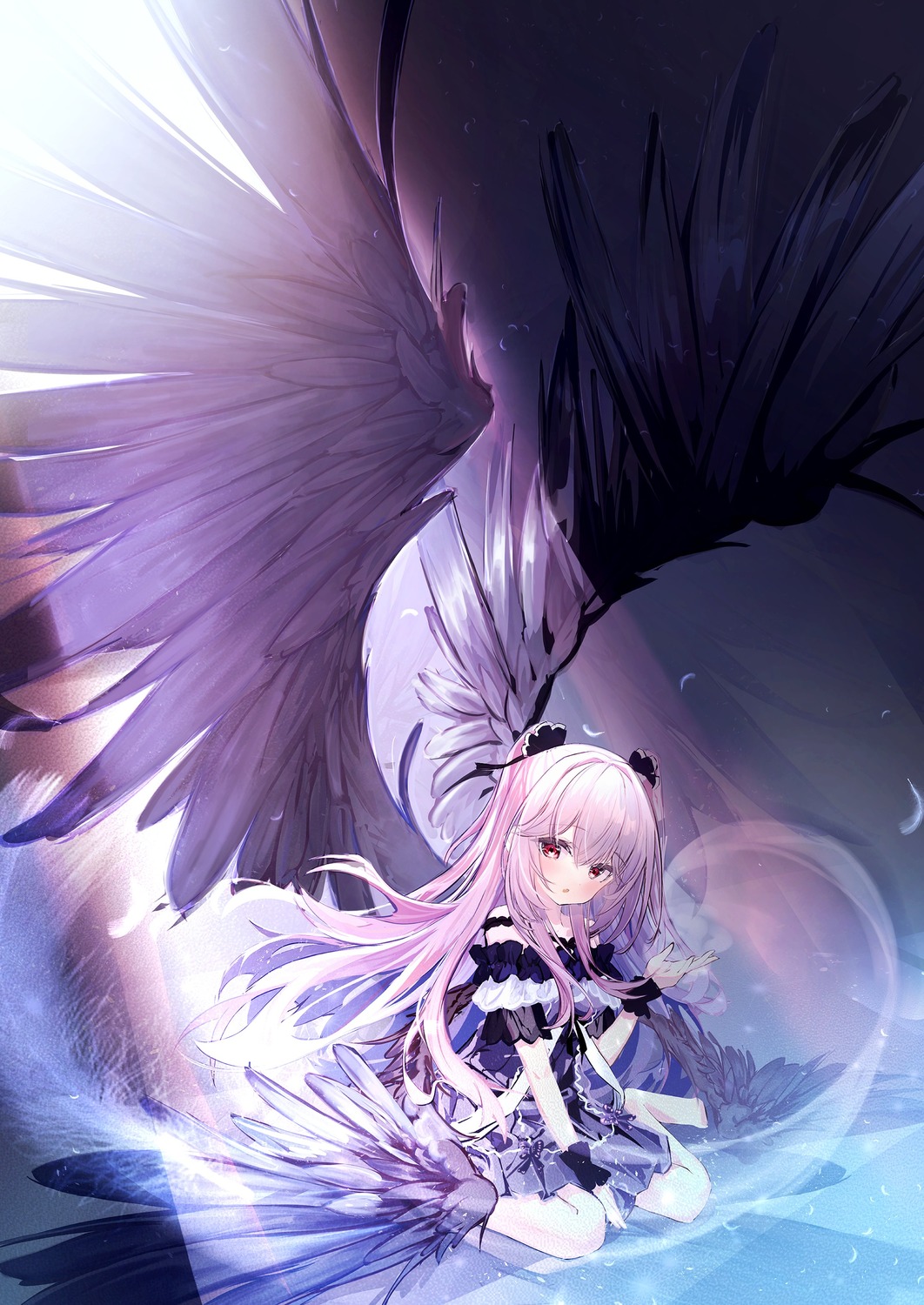 dress, gothic_lolita, hololive, lolita_fashion, tito_(osakanakana0_0), uruha_rushia, wings