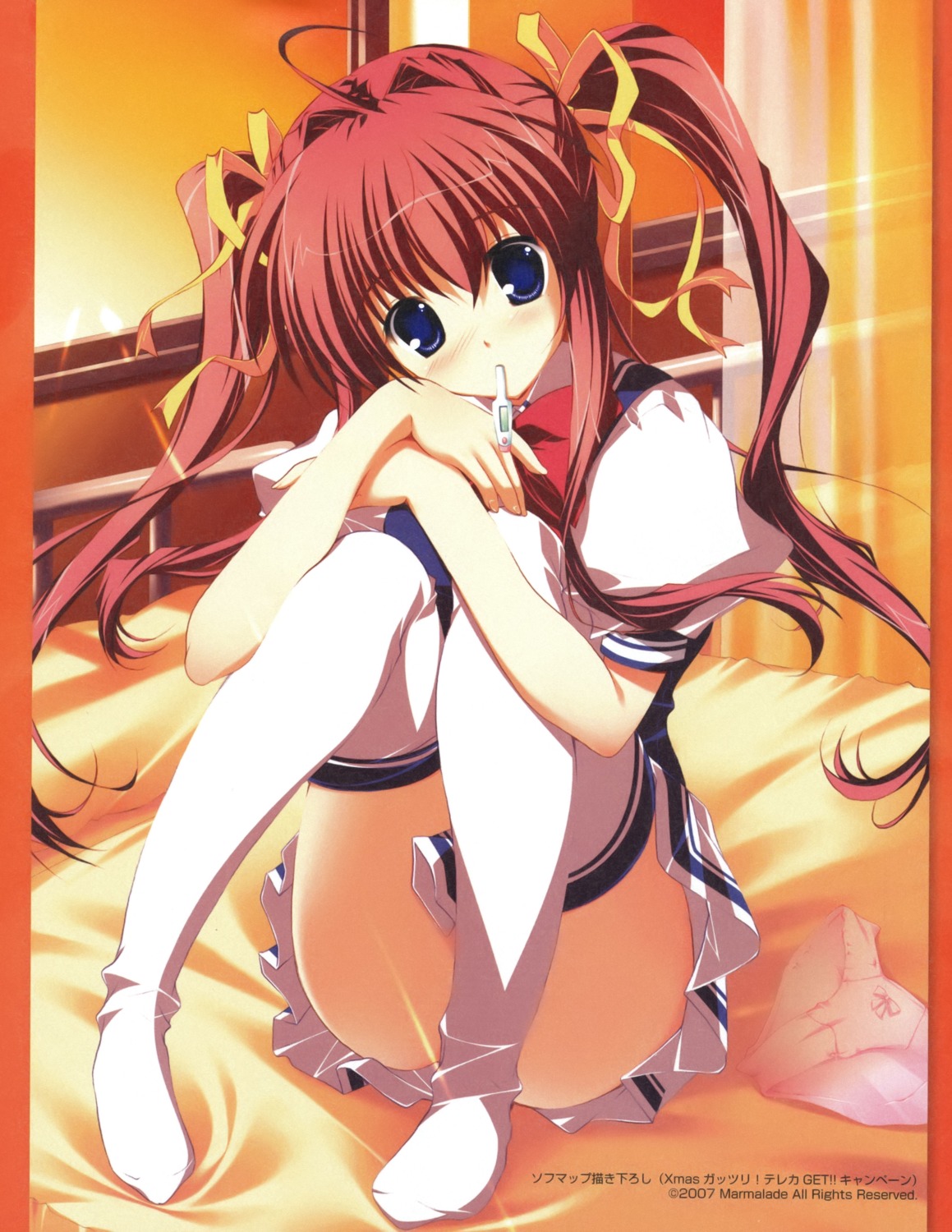 asakura_nanao, lyrical_lyric, mikeou, paper_texture, seifuku, thighhighs