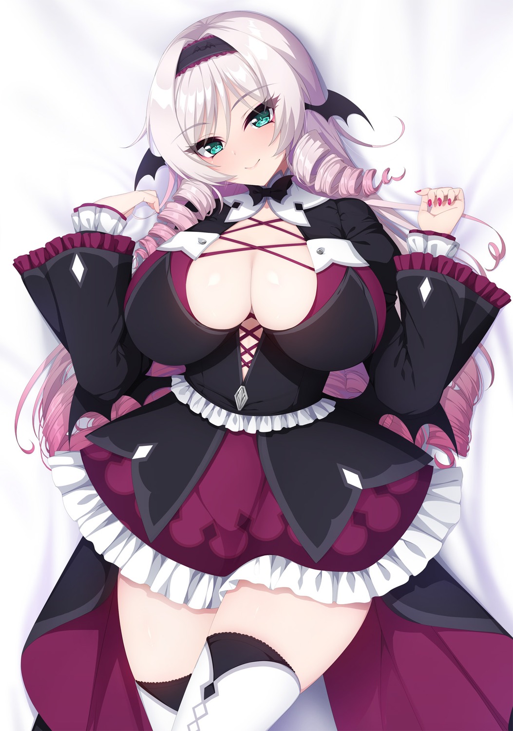 casket, no_bra, thighhighs, wings, yu-ta