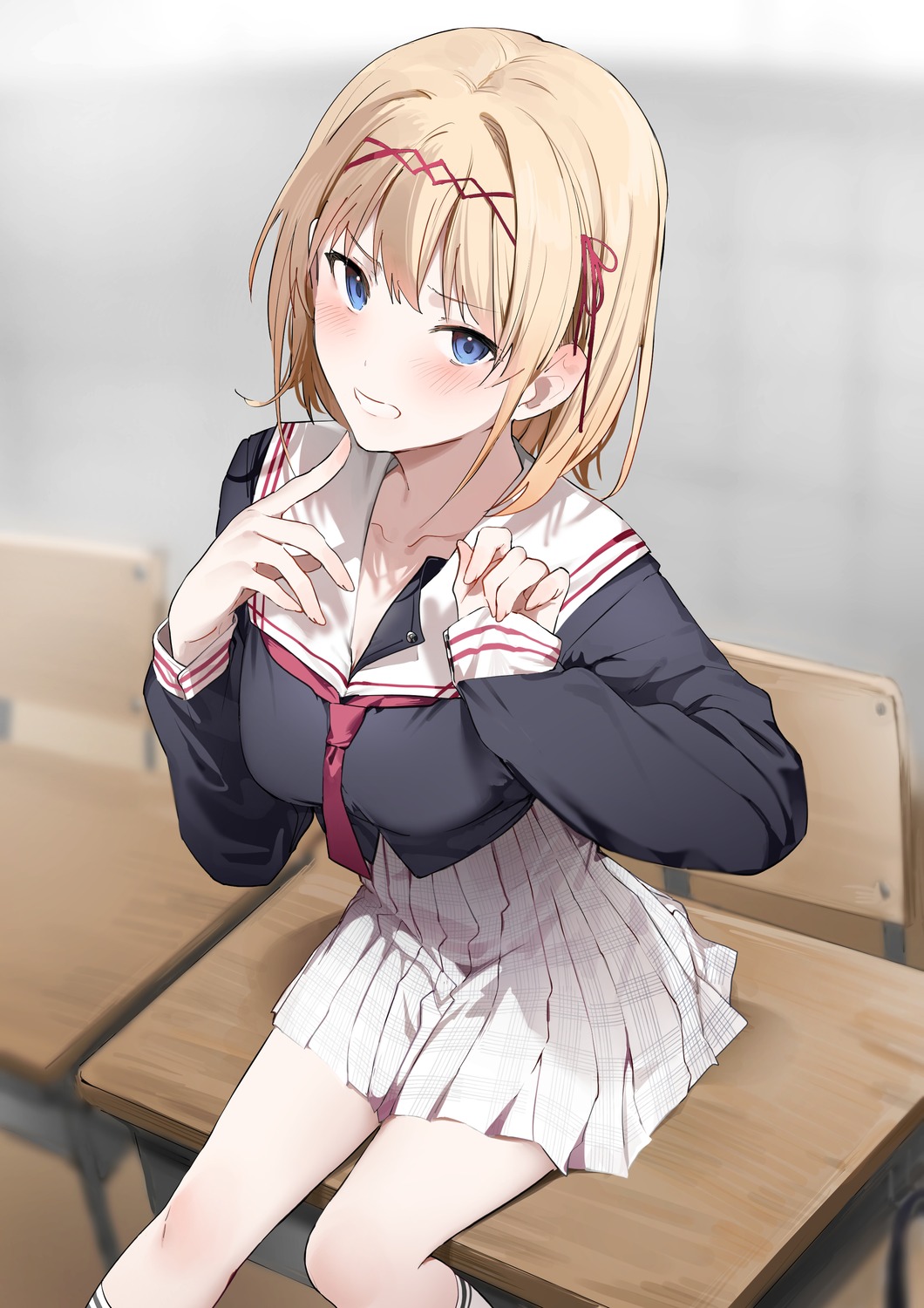kamishiro_airi, kisunante_dekinaidesho?_to_chohatsu_suru_osananajimi_wo_wakara_sete_yattara_yosoijo_ni_dereta, seifuku, xretakex