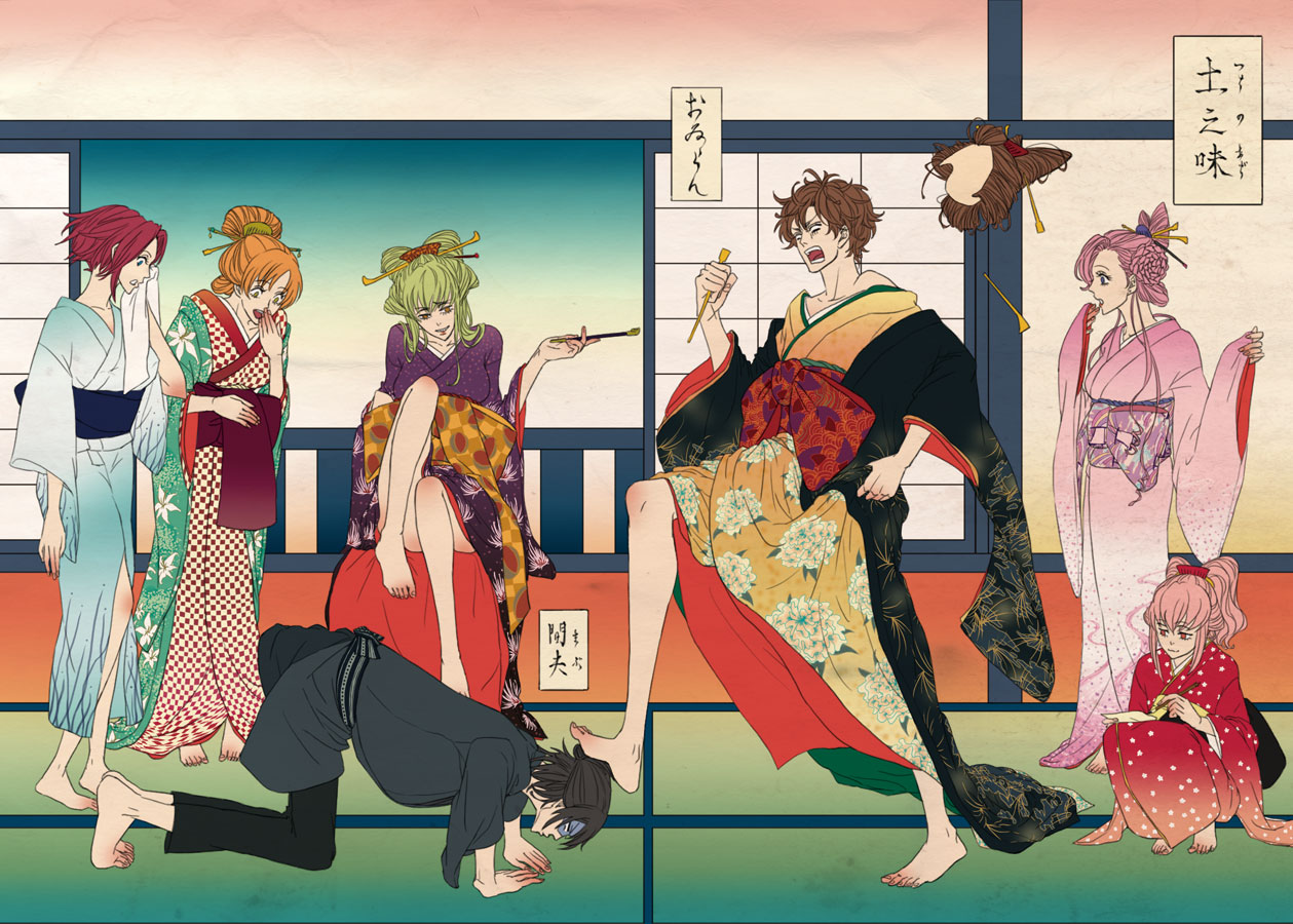 anya_alstreim, c.c., code_geass, euphemia_li_britannia, kallen_stadtfeld, kimono, kururugi_suzaku, lelouch_lamperouge, pennyroyal, shirley_fenette