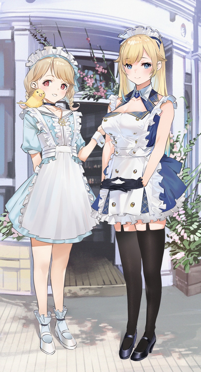 aizawa_ema, ga/ddd, heels, kogara_toto, lupinus_virtual_games, maid, stockings, thighhighs