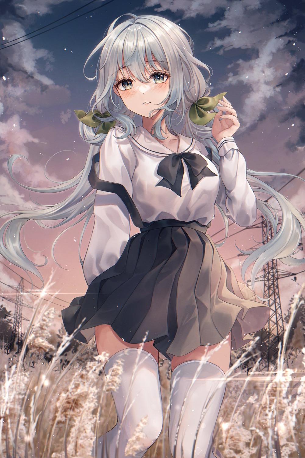 pippin_sol, seifuku, thighhighs