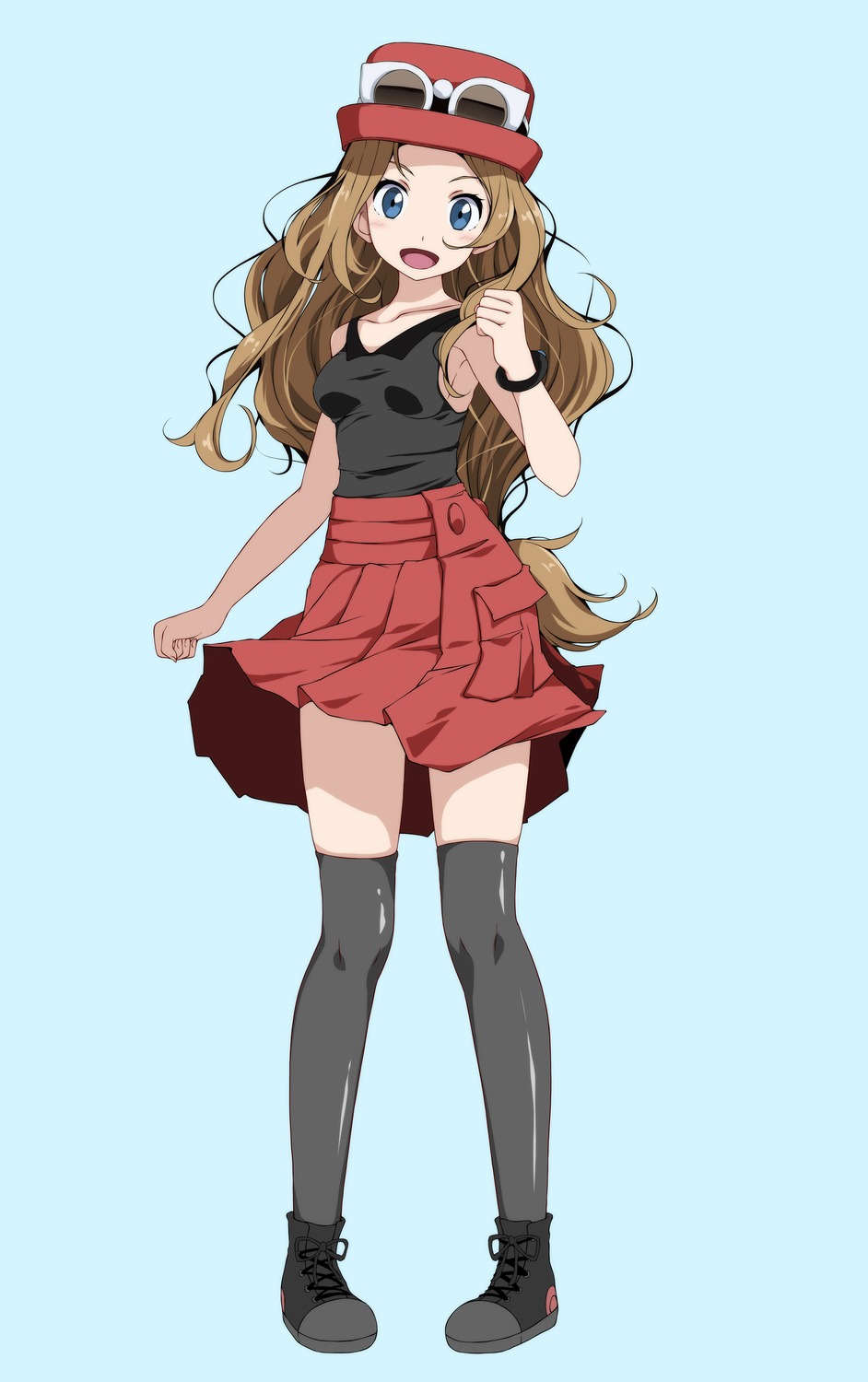 pokemon, pokemon_xy, serena_(pokemon), skirt_lift, thighhighs, tsukishiro_saika