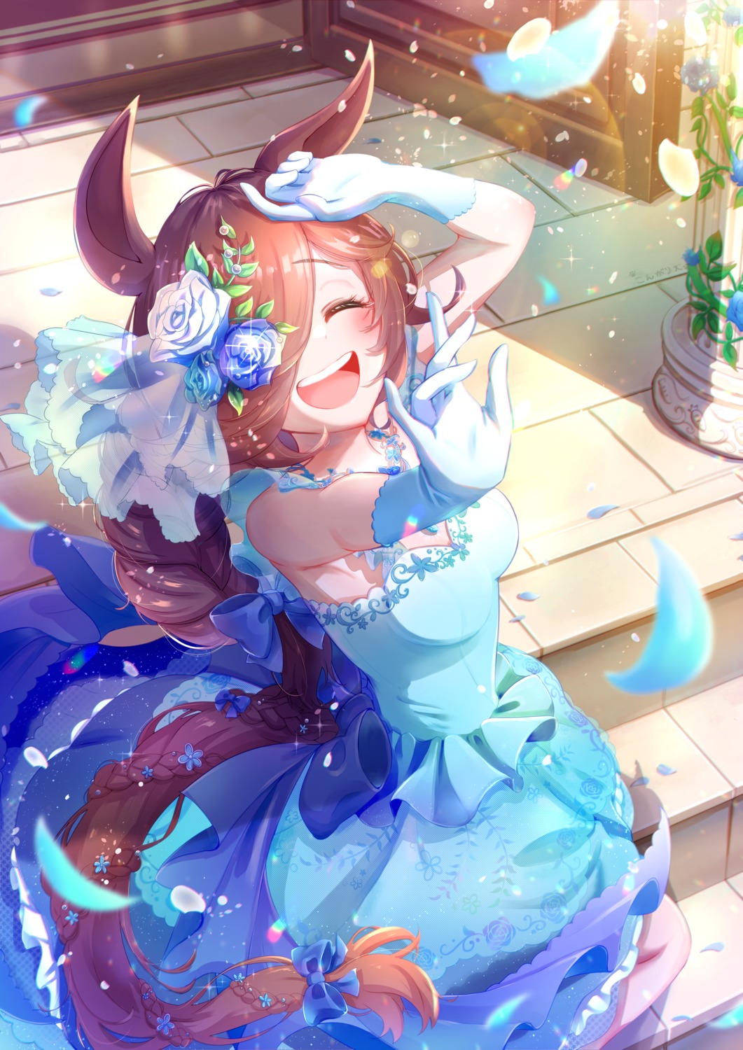 animal_ears, dress, kongariinu, rice_shower_(umamusume), tail, uma_musume_pretty_derby