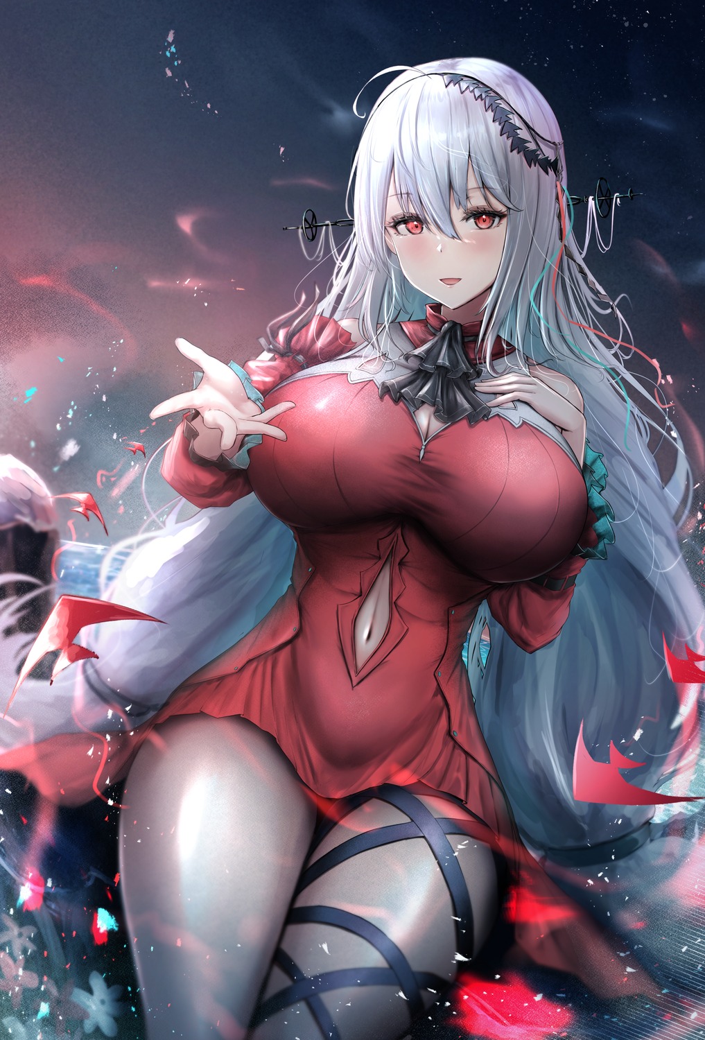 arknights, dress, pantyhose, poni_(poni_arknights), skadi_(arknights)