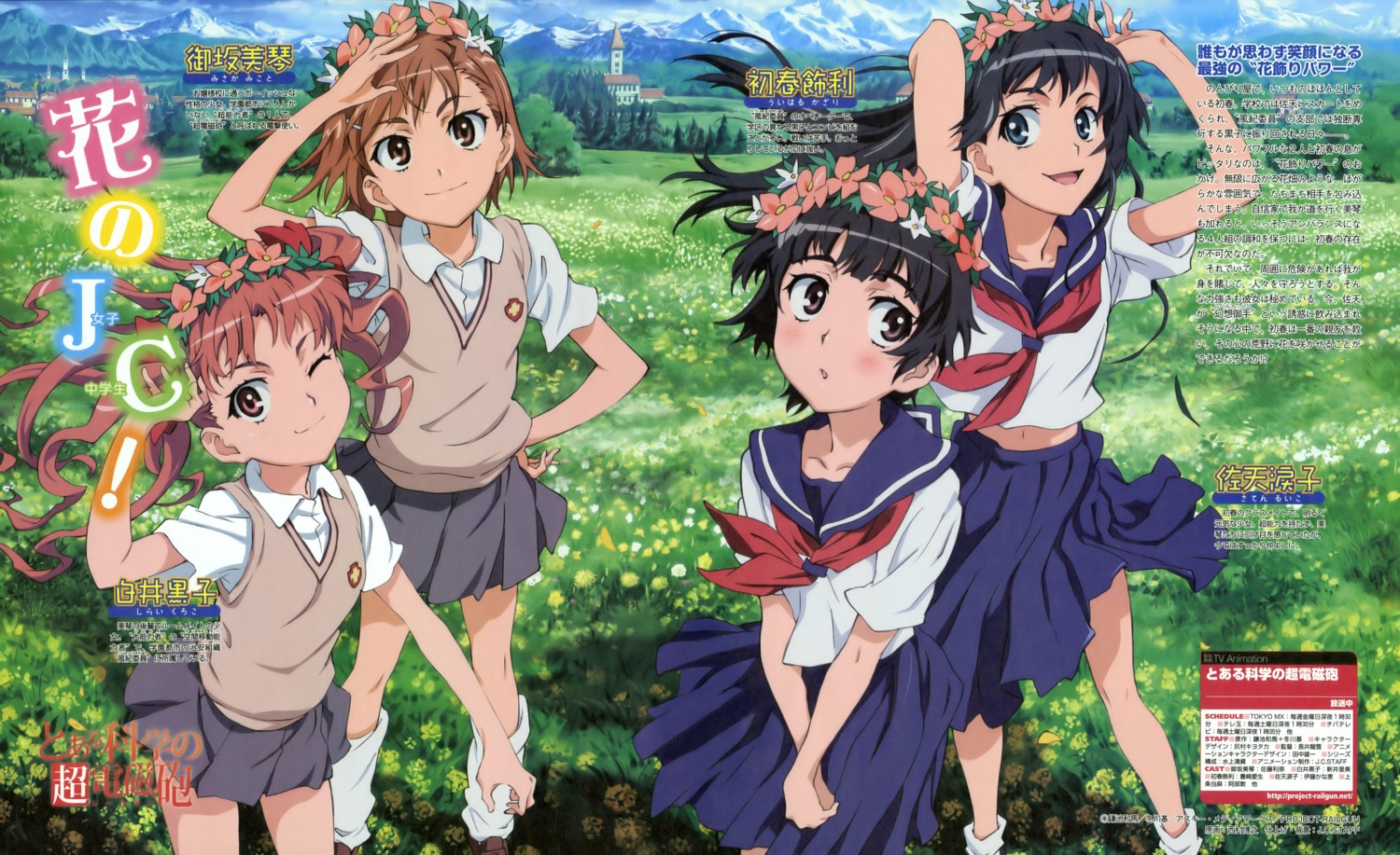 misaka_mikoto, nishimura_hiroyuki, saten_ruiko, seifuku, shirai_kuroko, toaru_kagaku_no_railgun, toaru_majutsu_no_index, uiharu_kazari