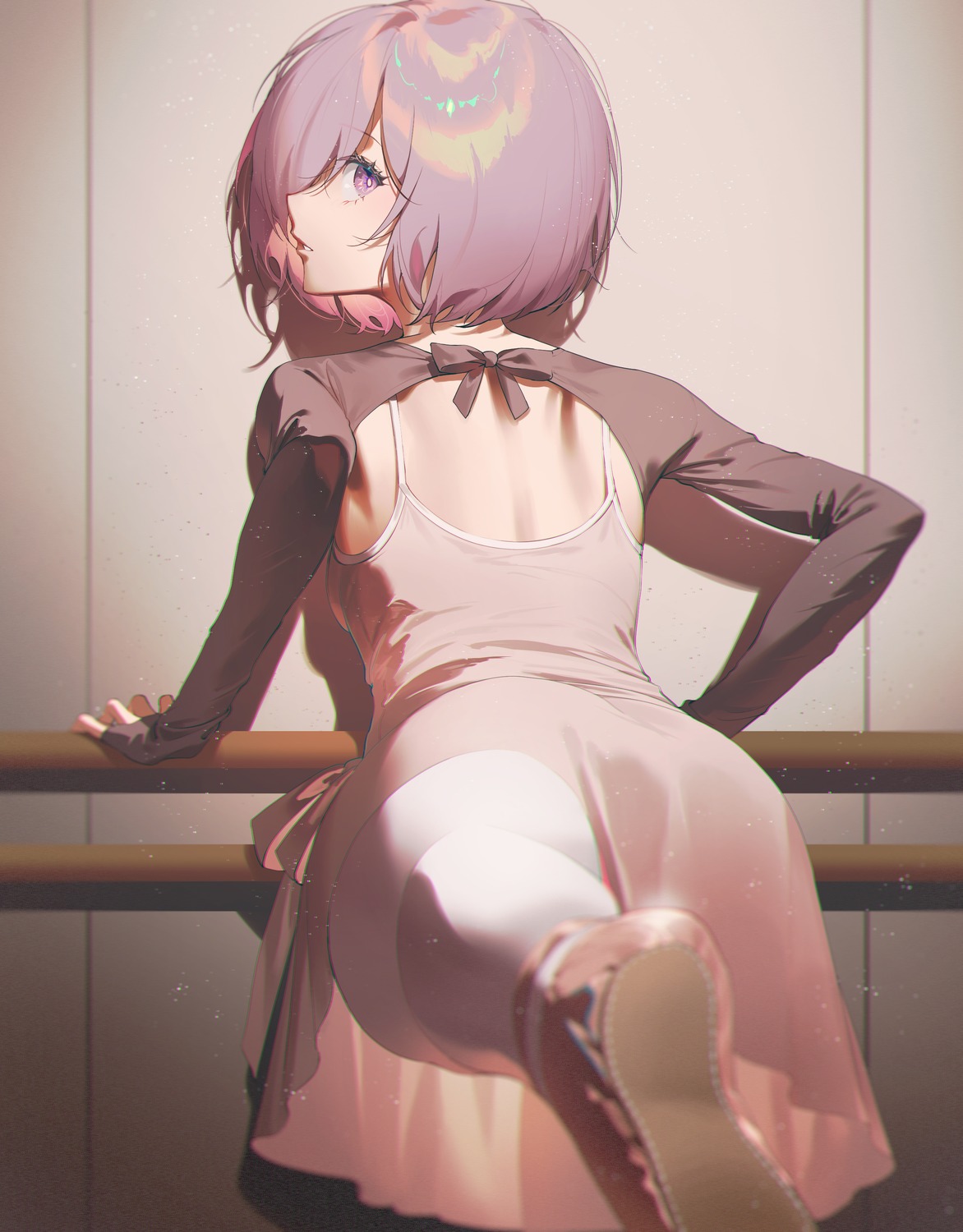 ass, dress, fajyobore, fate/grand_order, mash_kyrielight, pantyhose