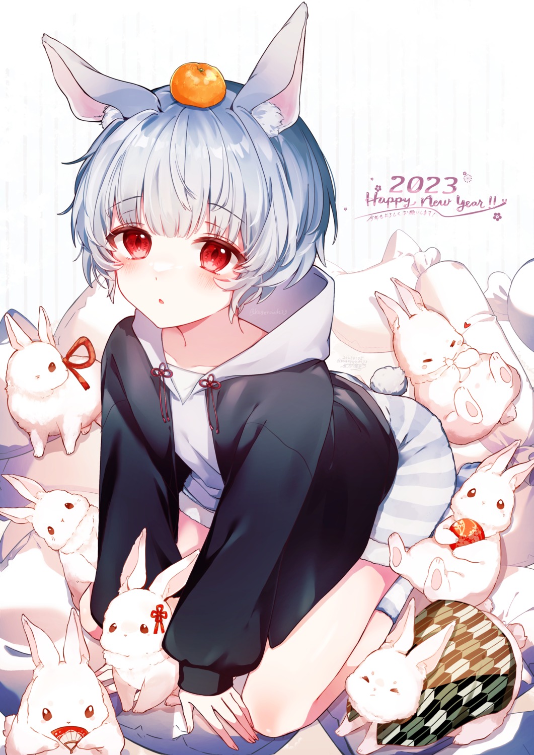 animal_ears, bunny_ears, daifuku_mame_(kageroudt33), male
