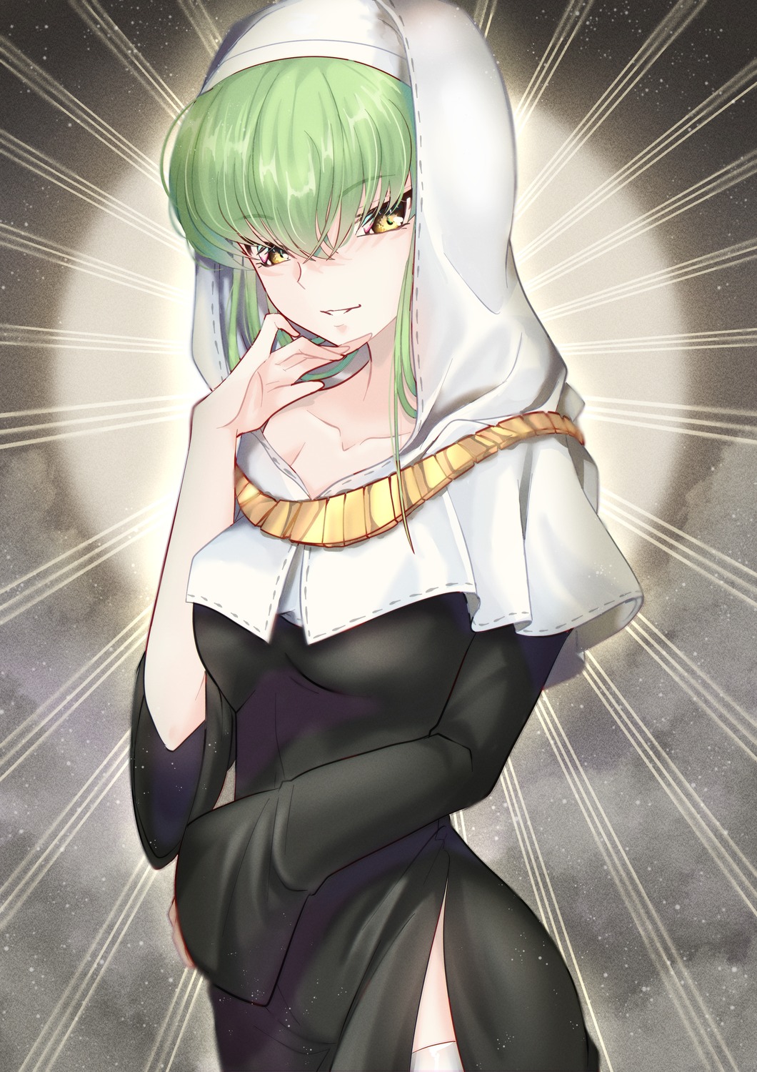 budgie, c.c., code_geass, cosplay, fate/grand_order, nun, sessyoin_kiara, thighhighs