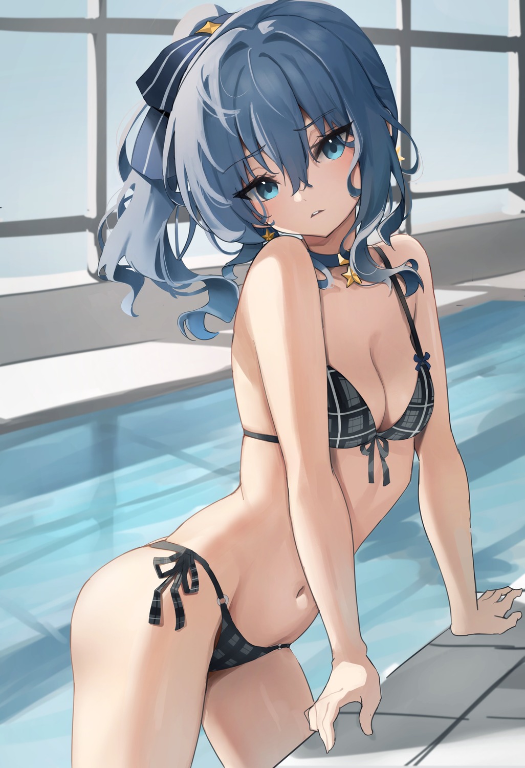 bikini, hololive, hoshimachi_suisei, kall_(wv0102), swimsuits