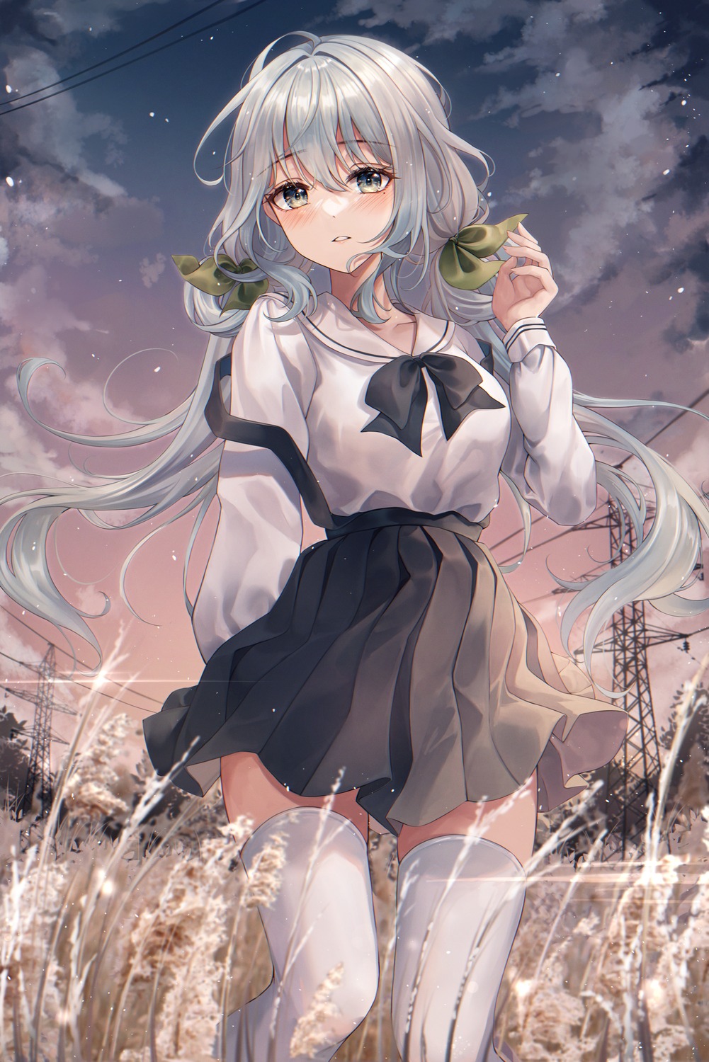 pippin_sol, seifuku, thighhighs