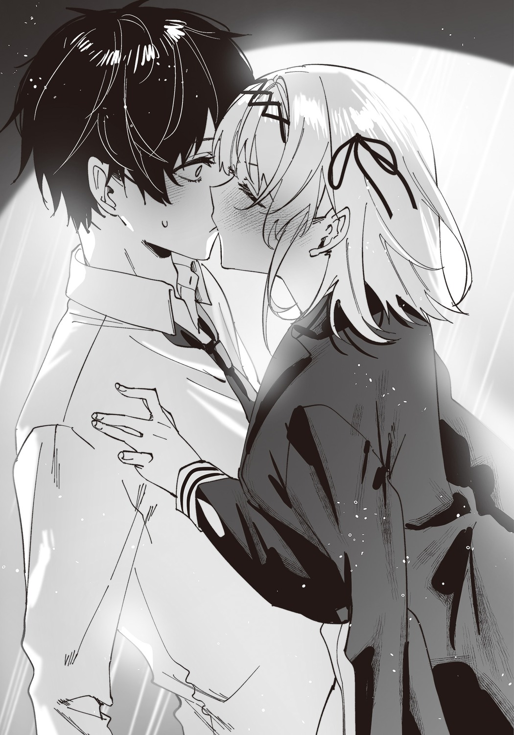 chigusa_minori, kamishiro_airi, kisunante_dekinaidesho?_to_chohatsu_suru_osananajimi_wo_wakara_sete_yattara_yosoijo_ni_dereta, monochrome, seifuku