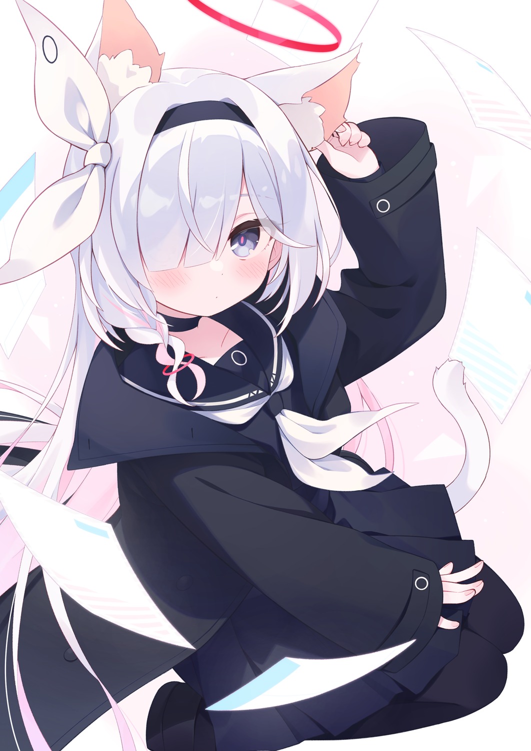 animal_ears, arona_(blue_archive), blue_archive, halo, kano_hito, nekomimi, pantyhose, plana_(blue_archive)