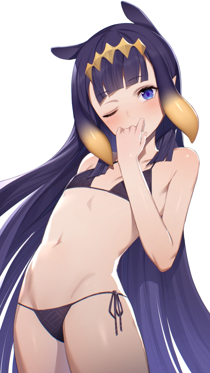 animal_ears, bikini, bingsardina, hololive, hololive_english, ninomae_ina'nis, pointy_ears, swimsuits