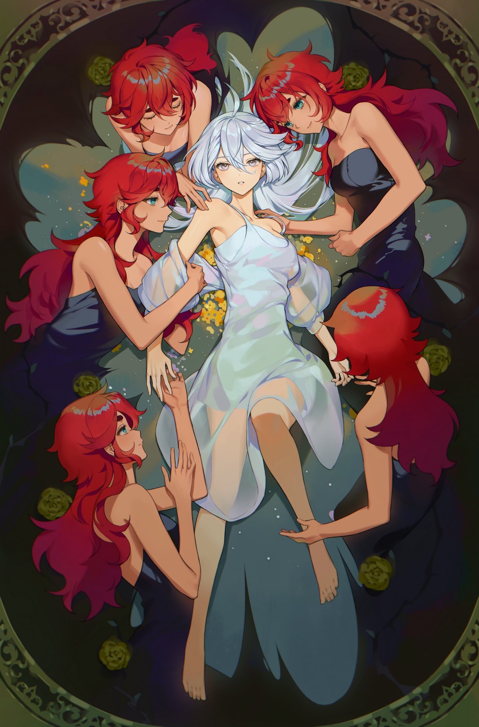 dress, gundam, gundam_suisei_no_majo, miorine_rembran, no_bra, see_through, suletta_mercury, yuri, zzom_b
